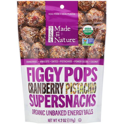 Made in Nature, Organic Figgy Pops, Cranberry Pistachio Supersnacks, 4.2 oz (119 g) Review