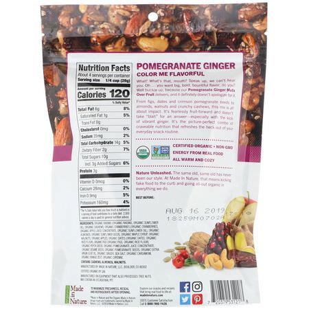 生薑食品, 超級食物: Made in Nature, Organic Nuts Over Fruit, Pomegranate Ginger Supersnacks, 4 oz (113 g)