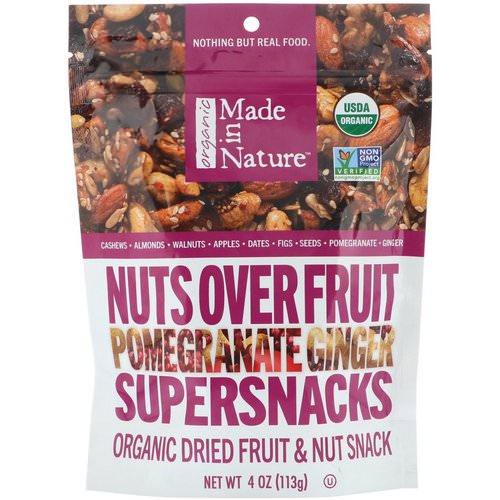 Made in Nature, Organic Nuts Over Fruit, Pomegranate Ginger Supersnacks, 4 oz (113 g) Review
