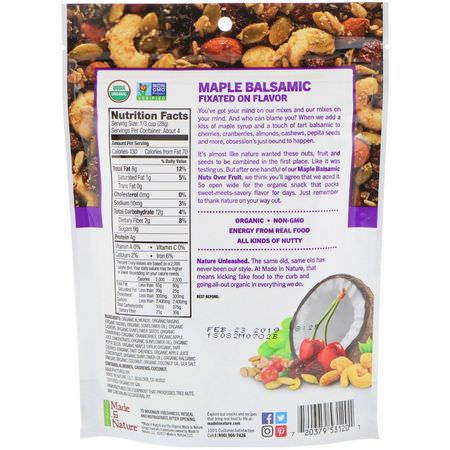 零食, 零食: Made in Nature, Organic, Nuts Over Fruit Supersnacks, Maple Balsamic, 4 oz (113 g)