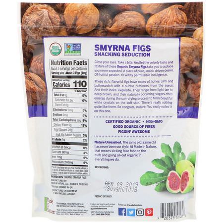 無花果, 無花果: Made in Nature, Organic Dried Smyrna Figs, Soft & Sultry Supersnacks, 7 oz (198 g)