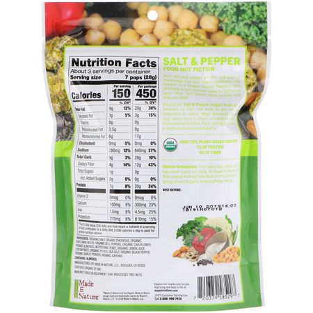 蔬菜小吃, 水果: Made in Nature, Organic Veggie Pops, Salt & Pepper Supersnacks, 3 oz (85 g)