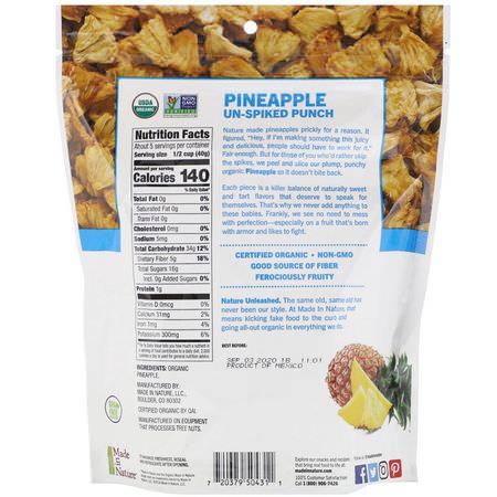 蔬菜小吃, 菠蘿: Made in Nature, Pineapple, Dried & Unsulfured, 7.5 oz (213 g)