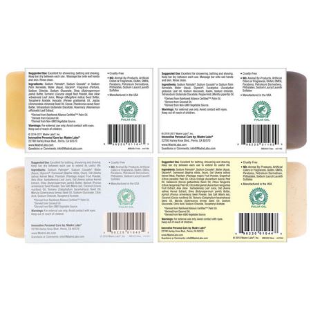 禮品套裝, 香皂: Madre Labs, 4 Cleansing Bar Soaps, Variety Pack, 4 Scents, 5 oz (141 g) Each