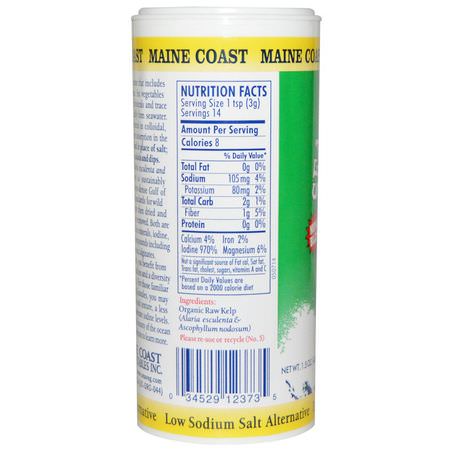 海帶, 藻類: Maine Coast Sea Vegetables, Organic, Sea Seasonings, Kelp Granules, 1.5 oz (43 g)