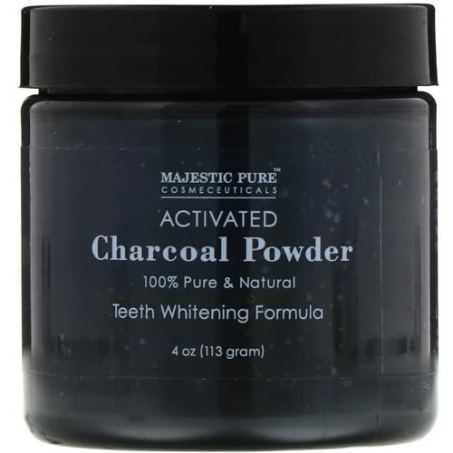 Majestic Pure, Activated Charcoal Powder, Teeth Whitening Formula, 4 oz (113 g) Review
