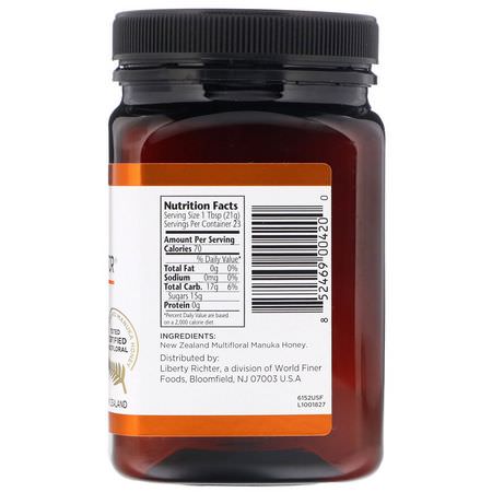 Manuka蜂蜜, 蜂產品: Manuka Doctor, Manuka Honey Multifloral, MGO 45+, 1.1 lbs (500 g)