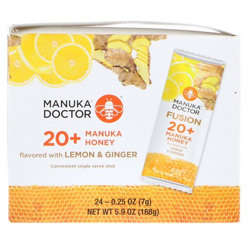 Manuka Doctor, Fusion 20+ Manuka Honey, Flavored with Lemon & Ginger, 24 Sachets, 0.25 oz (7 g) Each Review