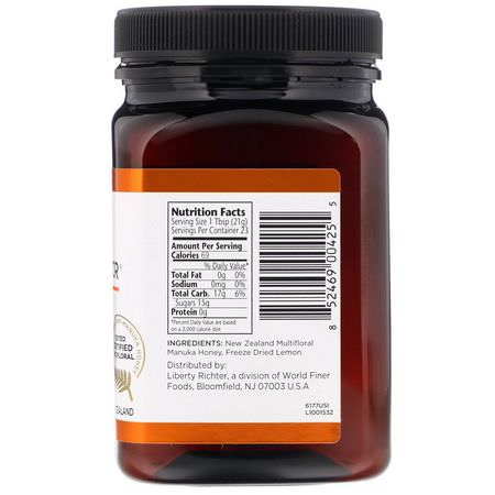 Manuka Honey, Bee Products: Manuka Doctor, Manuka Honey Multifloral with Lemon, MGO 45+, 1.1 lb (500 g)