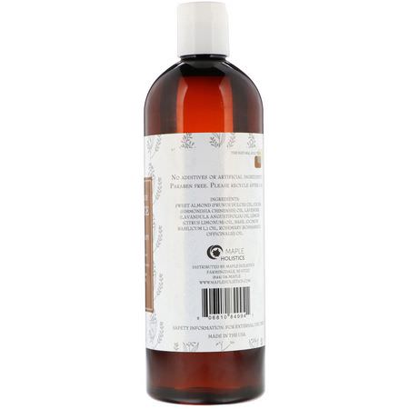 按摩油, 按摩油: Maple Holistics, Muscle Relief Massage Oil, Aromatherapy, 16 oz (473 ml)