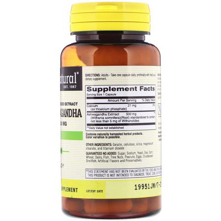 Ashwagandha, 適應原: Mason Natural, Ashwagandha, Standardized Extract, 500 mg, 60 Capsules