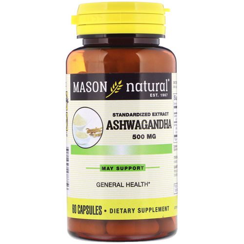Mason Natural, Ashwagandha, Standardized Extract, 500 mg, 60 Capsules Review