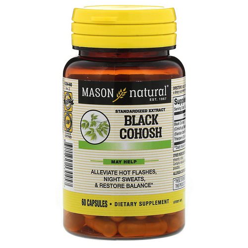 Mason Natural, Black Cohosh, Standardized Extract, 60 Capsules Review