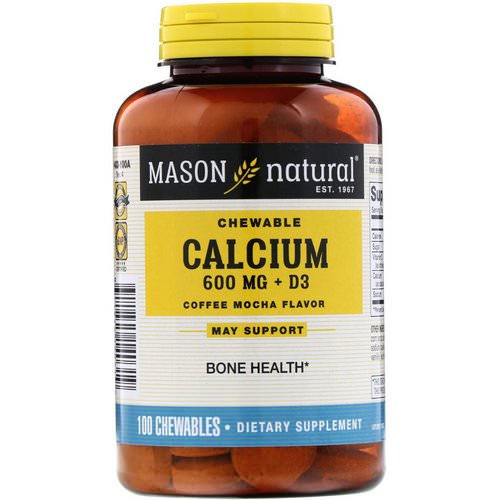 Mason Natural, Chewable Calcium + D3, Coffee Mocha Flavor, 600 mg, 100 Chewables Review