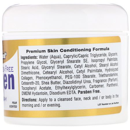 面霜, 保濕霜: Mason Natural, Collagen Beauty Cream, Pear Scented, 4 oz (114 g)