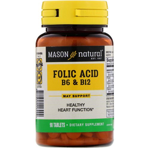 Mason Natural, Folic Acid B-6 & B-12, 90 Tablets Review