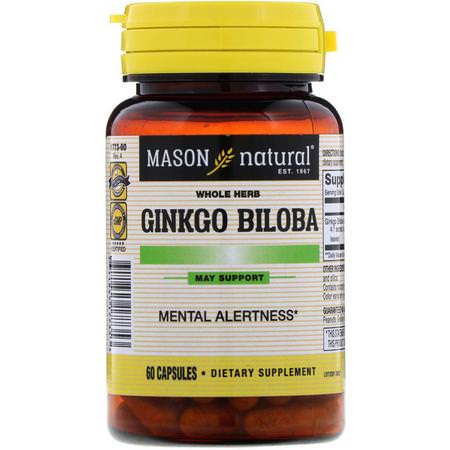 Mason Natural Ginkgo Biloba - 銀杏葉, 順勢療法, 草藥