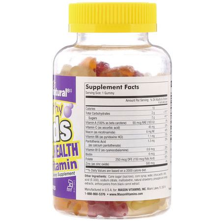 兒童多種維生素, 健康: Mason Natural, Healthy Kids, Overall Health Multivitamin, 100 Gummies