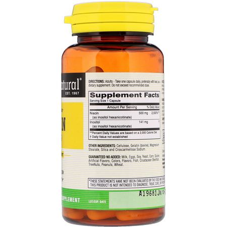 B3菸酸, 維生素B: Mason Natural, Niacin, Flush Free, 500 mg, 60 Capsules
