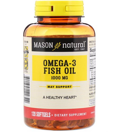 Mason Natural, Omega-3 Fish Oil, 1000 mg, 120 Softgels Review