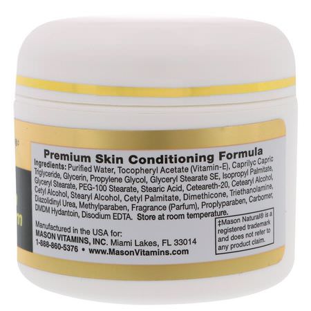 維生素E油, 按摩油: Mason Natural, Vitamin E, Skin Cream, 6000 IU, 2 oz