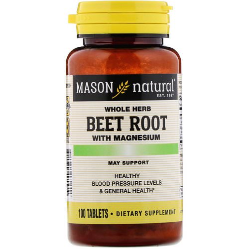 Mason Natural, Whole Herb Beet Root with Magnesium, 100 Tablets Review