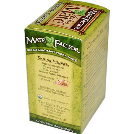 Yerba Mate茶, Yerba Mate: Mate Factor, Organic Yerba Mate, Fresh Green, 24 Tea Bags, 2.96 oz (84 g)