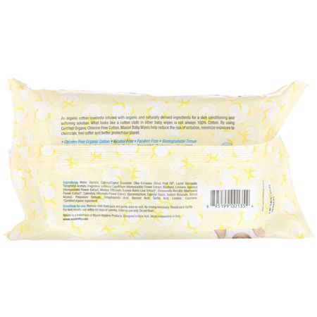 嬰兒濕巾, 尿布: Maxim Hygiene Products, Organic Cotton Baby Wipes, 64 Wet Wipes