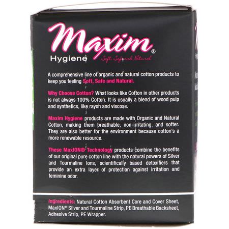 一次性衛生巾, 女性衛生巾: Maxim Hygiene Products, Ultra Thin Winged Pads, Natural Silver MaxION Technology, Super, 10 Pads
