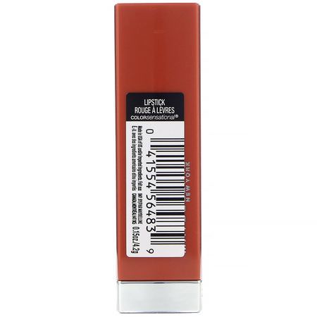 唇膏, 嘴唇: Maybelline, Color Sensational, Made For All Lipstick, 370 Spice for Me, 0.15 oz (4.2 g)