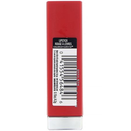 唇膏, 嘴唇: Maybelline, Color Sensational, Made For All Lipstick, 382 Red for Me, 0.15 oz (4.2 g)