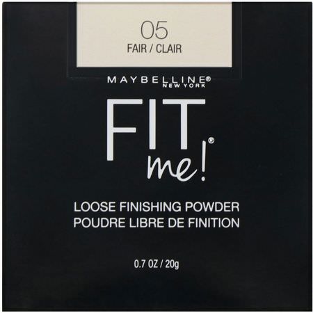 定型噴霧, 粉末: Maybelline, Fit Me, Loose Finishing Powder, 05 Fair, 0.7 oz (20 g)