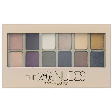 化妝禮品, 眼影: Maybelline, The 24K Nudes Eyeshadow Palette, 0.34 oz (9.6 g)