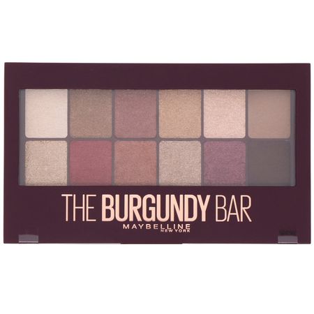 化妝禮品, 眼影: Maybelline, The Burgundy Bar Eyeshadow Palette 200, 0.33 oz (9.6 g)