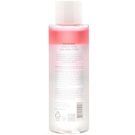 碳粉, K美容潔面乳: Mediheal, AQUHA Rose, AHA Skin Tonic, 8.4 fl oz (250 ml)