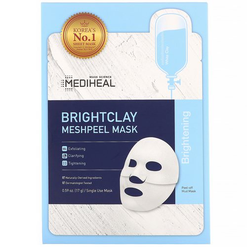Mediheal, Brightclay, Meshpeel Mask, 5 Sheets, 0.59 oz (17 g) Each Review