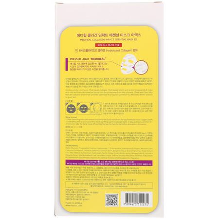 K美容面膜, 果皮: Mediheal, Collagen Impact Essential Mask EX, 10 Sheets, 24 ml Each