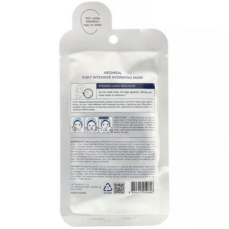 保濕面膜, K美容面膜: Mediheal, N.M.F Intensive Hydrating Mask, 1 Sheet, 0.91 fl. oz (27 ml)