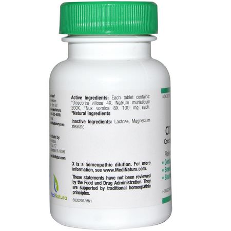 腸, 消化: MediNatura, BHI, Constipation, 100 Tablets