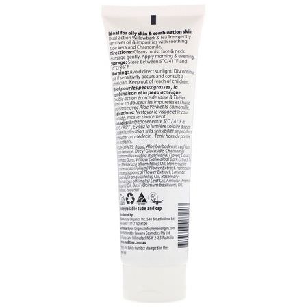 茶樹油, 清潔劑: Meditree, Pure Australian Botanicals, Tea Tree Facial Cleanser, For Oily & Combination Skin, 3.5 oz (100 g)