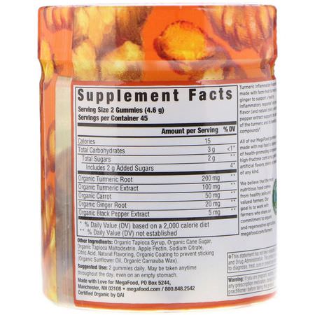 薑黃素, 薑黃: MegaFood, Turmeric, Inflammation Response, Turmeric Spice, 90 Gummies