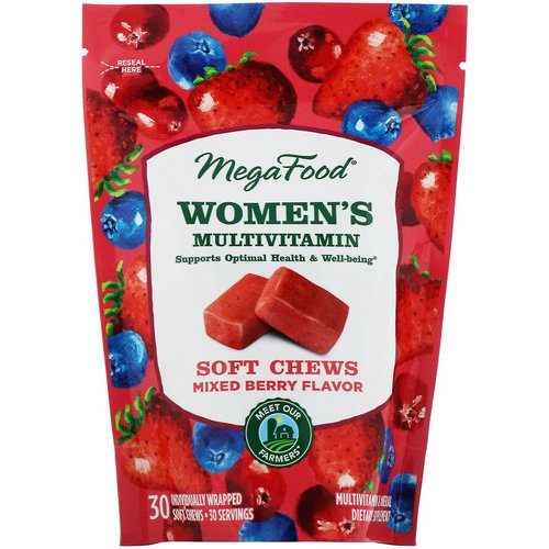 MegaFood, Women's Multivitamin Soft Chews, Mixed Berry Flavor, 30 Individually Wrapped Soft Chews Review