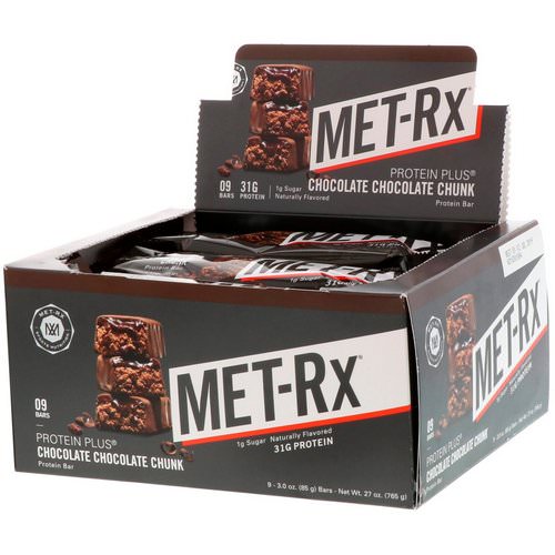 MET-Rx, Protein Plus Bar, Chocolate Chocolate Chunk, 9 Bars, 3.0 oz (85 g) Each Review
