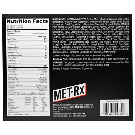 MET-Rx Whey Protein Bars Milk Protein Bars - 牛奶蛋白棒, 乳清蛋白棒, 蛋白棒, 巧克力蛋糕
