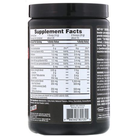 脂肪燃燒器, 體重: MET-Rx, Thermo-Fx Metabolic Booster, Raspberry Lemonade, 10.58 oz (300 g)