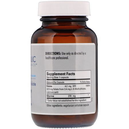 維生素B, 維生素: Metabolic Maintenance, L-Methylfolate, 2.5 mg, 90 Capsules