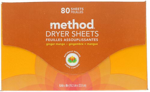 Method, Dryer Sheets, Ginger Mango, 80 Sheets Review