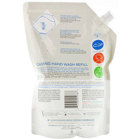 洗手液補充劑, 淋浴: Method, Foaming Hand Wash Refill, Free + Clear, 28 fl oz (828 ml)