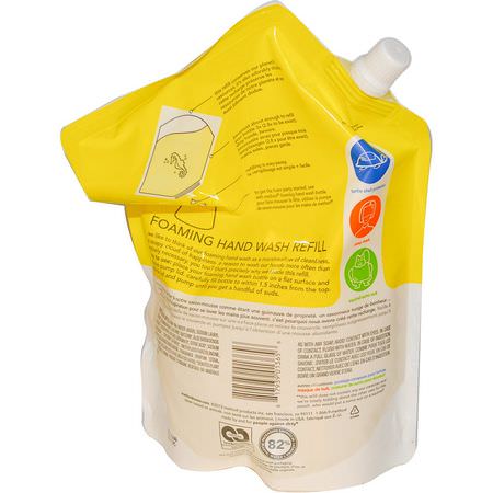洗手液補充, 淋浴: Method, Foaming Hand Wash Refill, Lemon Mint, 28 fl oz (828 ml)