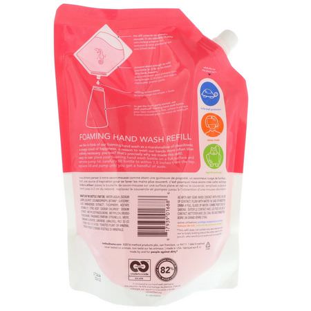 洗手液補充劑, 淋浴器: Method, Foaming Hand Wash Refill, Pink Grapefruit, 28 fl oz (828 ml)
